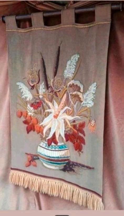 Vintage Wandtapijt Bloemmotief 120x75 cm, Antiek en Kunst, Antiek | Kleden en Textiel, Ophalen of Verzenden