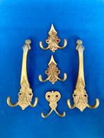 K15 - 5x Prachtige kapstokhaken messing - jaren ‘50, Gebruikt, Wandhaken, Ophalen of Verzenden, Minder dan 100 cm