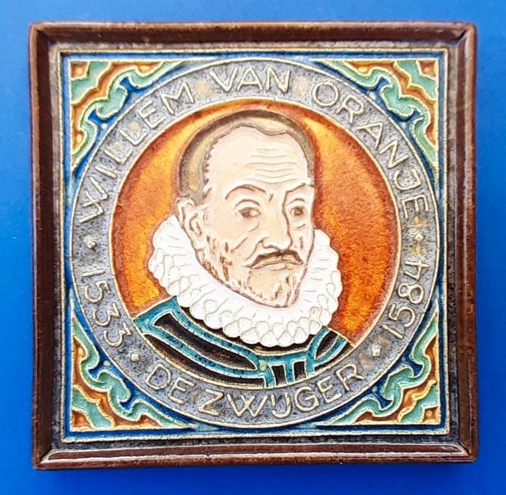 Porceleyne Fles cloisonne tegel Willem van Oranje perfect (2, Antiek en Kunst, Antiek | Wandborden en Tegels, Ophalen of Verzenden