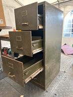 Vintage Metalen Archiefkast legergroen - 4 Lades, Ophalen, Minder dan 50 cm, Gebruikt, 100 tot 150 cm