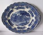 Blauw-witte Staffordshire ovale schaal, Ophalen of Verzenden