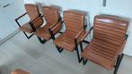 4 eettafel stoelen zsm weg, Huis en Inrichting, Stoelen, Ophalen, Gebruikt, Bruin, Leer