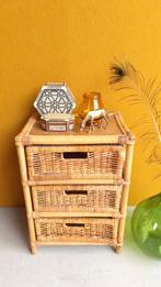 Vintage ladekastje met 3 mandjes, manou nachtkastje, Vintage, Gebruikt, Mand, Vintage