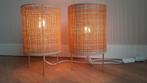 Set van 2 sfeervolle Webbing Tafellampen, Gebruikt, Ophalen of Verzenden, Minder dan 50 cm, Hout