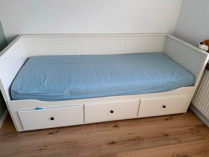 IKEA Hemnes bedbank met 3 lades, Huis en Inrichting, Slaapkamer | Bedden, Gebruikt, Eenpersoons, 80 cm, 200 cm, Hout, Wit, Verstelbaar