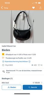 Gezocht verkoper Marieke uit Assen tassen oa Isabel Marant, Ophalen, Zo goed als nieuw, Zwart