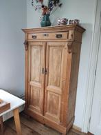 Antieke Grenen Kast, Art Deco Details, Ophalen, Gebruikt, 50 tot 100 cm, Minder dan 100 cm