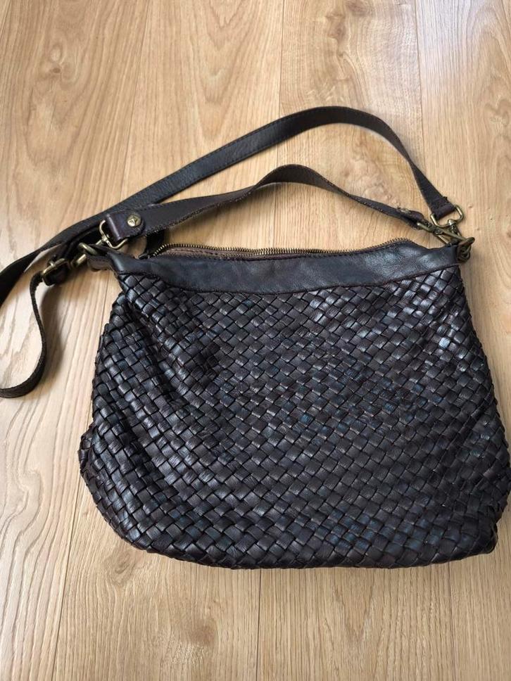 Vera Pelle leren tas - Nieuwstaat!, Sieraden, Tassen en Uiterlijk, Tassen | Damestassen, Zo goed als nieuw, Handtas, Bruin, Ophalen of Verzenden