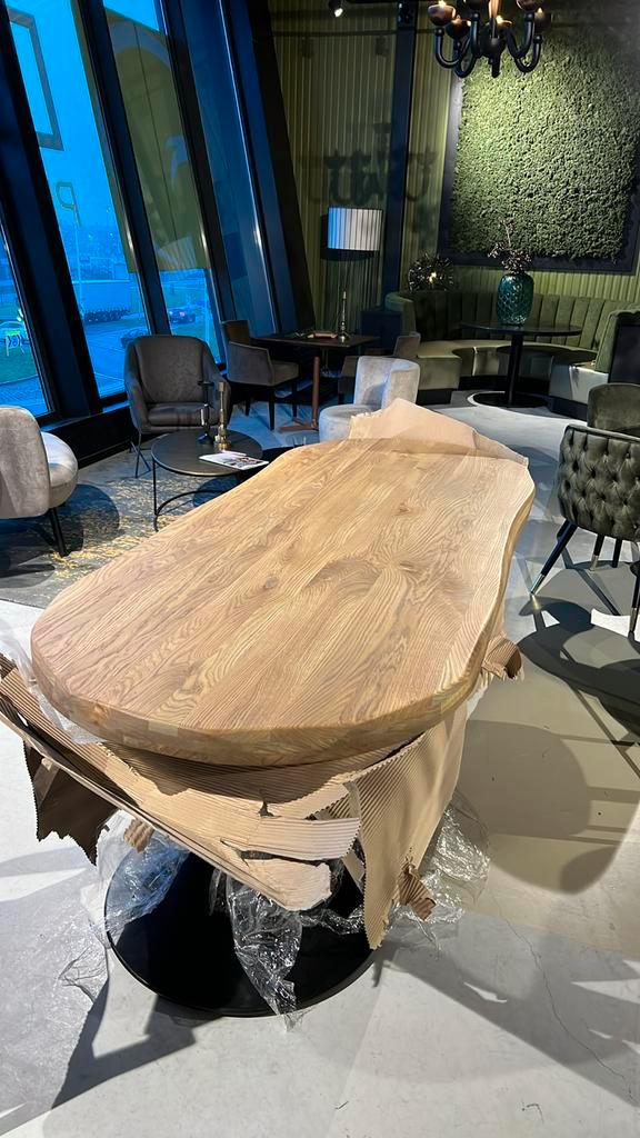 Eikenhout Tafelblad | Organische Tafel | Boomstam Effect, Huis en Inrichting, Tafels | Statafels, Nieuw, Ophalen of Verzenden