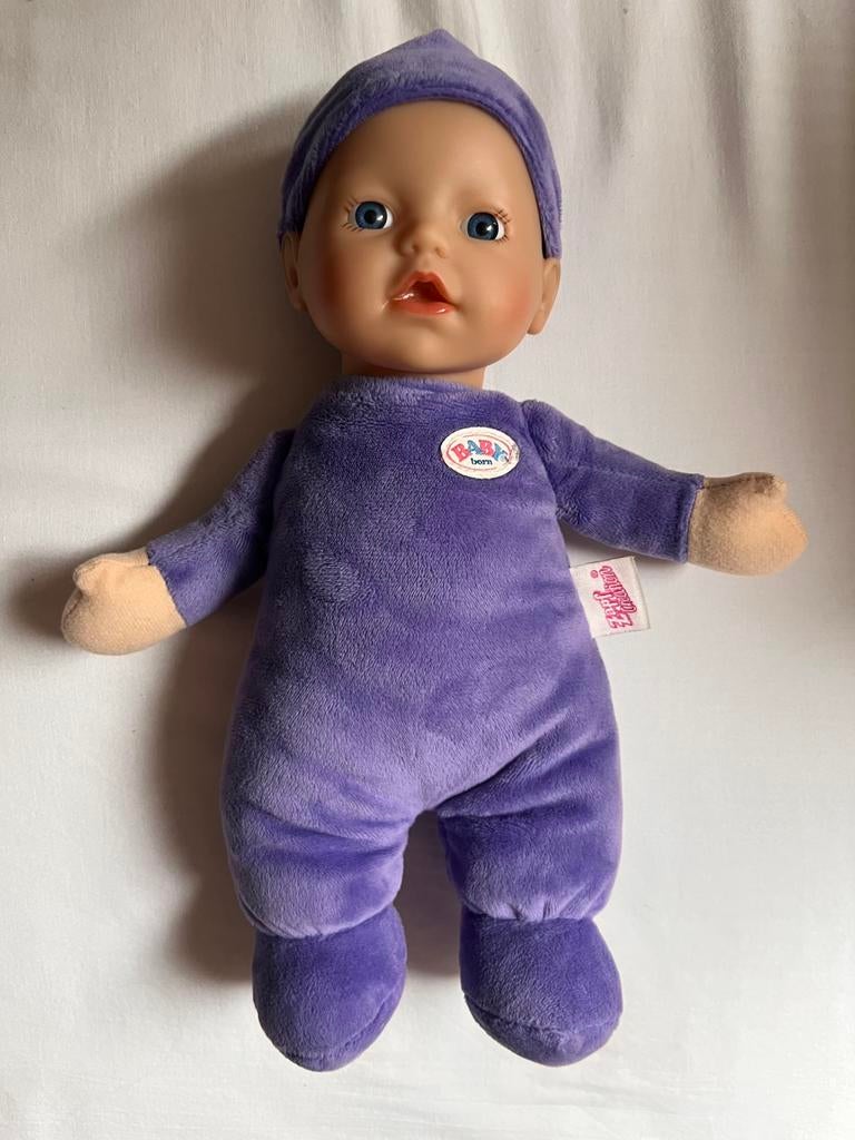 Eerste zachte Baby Born baby pop paars zacht lijf romp Zapf, Ophalen, Zo goed als nieuw, Babypop