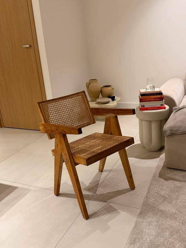 Handgemaakte design stoel uit Bali 4 stoelen, Huis en Inrichting, Stoelen, Zo goed als nieuw, Eén, Hout, Bruin, Ophalen of Verzenden