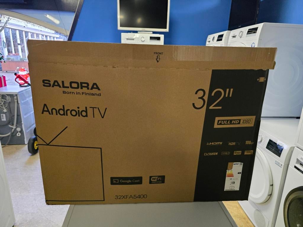 Salora 32 inch full HD led televisie | Android tv | ZGAN! ✅, LED, 80 tot 100 cm, Zo goed als nieuw, 100 Hz