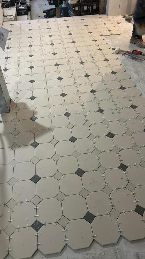 Winckelman tegels octagon blanc met kleine blanc/groen tegel, Doe-het-zelf en Verbouw, Tegels, Nieuw, Wandtegels, Keramiek, Minder dan 20 cm