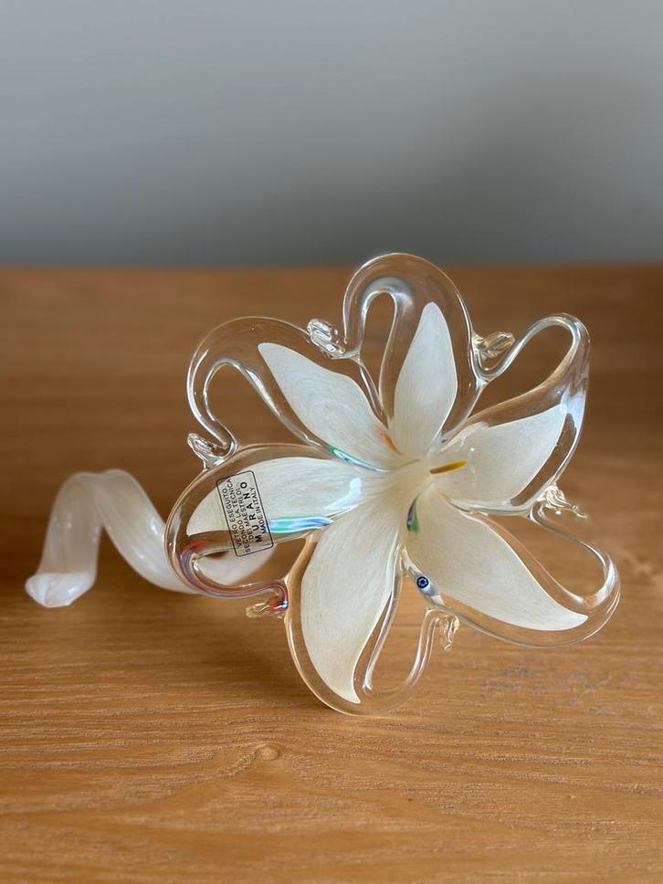 Italiaans Murano glas bloem ornament 17 cm, Huis en Inrichting, Woonaccessoires | Overige, Zo goed als nieuw, Ophalen of Verzenden