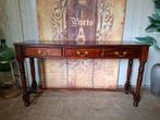 Klassieke Engelse sidetable haltafel, wandconsole lichte geb, Ophalen of Verzenden, Zo goed als nieuw, 25 tot 50 cm, Rechthoekig