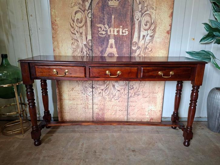 Klassieke Engelse sidetable haltafel, wandconsole lichte geb, Huis en Inrichting, Tafels | Sidetables, Zo goed als nieuw, 25 tot 50 cm