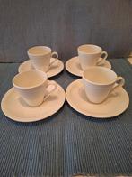 Royal Sphinx - 4 witte aardewerk espresso kop en schotels, Ophalen of Verzenden