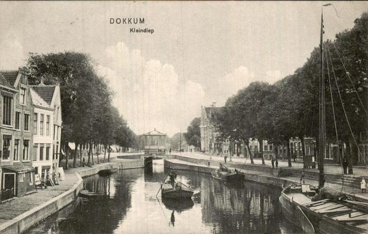 Dokkum - Kleindiep, Verzamelen, Ansichtkaarten | Nederland, Gelopen, Friesland, Voor 1920, Ophalen of Verzenden