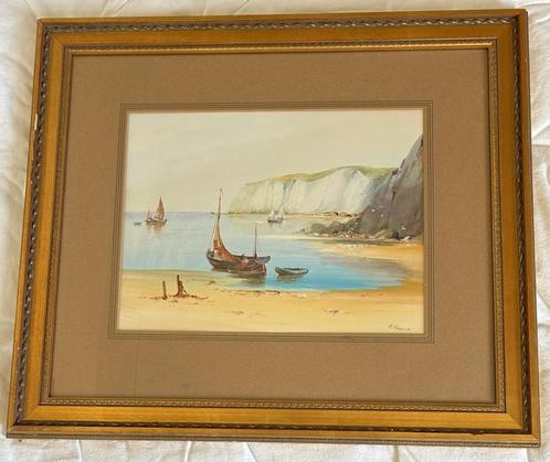 Grote aquarel  ---   R. Raymond, Antiek en Kunst, Kunst | Schilderijen | Klassiek, Ophalen