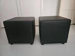 Poef bijzettafel voetenbank 2x zwart, Huis en Inrichting, Ophalen, Minder dan 50 cm, Gebruikt, Rond