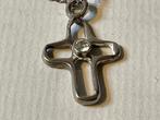 Zilveren kruisje aan ketting, 835, Sieraden, Tassen en Uiterlijk, Ophalen, Zilver, Hanger
