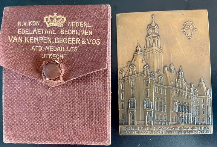 Herinnerings-munt of -medaille. Stadhuis Utrecht., Postzegels en Munten, Penningen en Medailles, Brons, Nederland, Ophalen of Verzenden