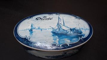 Oud DROSTE blik Ovaal ~ Delfts Blauw Hollands Landschap  beschikbaar voor biedingen