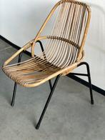 Retro Rohe Noordwolde rotan jaren 60 design fauteuil, Ophalen, Zo goed als nieuw, Bruin, Eén