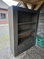 Grote kast met lade, bruin houtstructuur, Ophalen, 100 tot 150 cm, Zo goed als nieuw, Met lade(s)