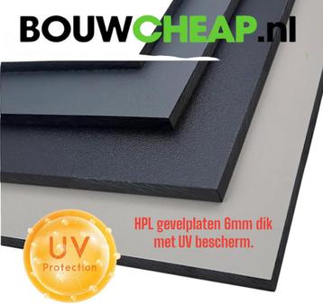 HPL gevelplaten 6mm dik 1.30x3.05mtr.gratis gezaagd. beschikbaar voor biedingen