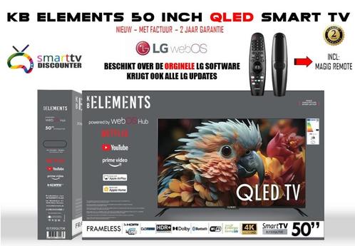 KB ELEMENTS 50 INCH QLED SMART TV, Audio, Tv en Foto, Televisies, Nieuw, QLED, 100 cm of meer, 4k (UHD), Overige merken, 50 Hz