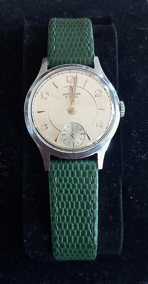 Junghans - 1950-1959, Sieraden, Tassen en Uiterlijk, Horloges | Heren, Gebruikt, Overige merken, Staal, Leer, Ophalen of Verzenden