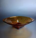 Vintage Amberkleurige Glazen Schaal, Huis en Inrichting, Woonaccessoires | Schalen en Manden, Gebruikt, Schaal, Ophalen of Verzenden