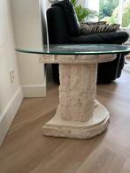 Fossiel bijzet tafeltje, 45 tot 60 cm, Minder dan 55 cm, Rond, Ophalen of Verzenden