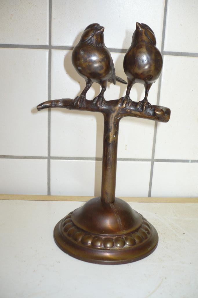 Fraai antiek bronzen beeld 2 vogeltjes, Antiek en Kunst, Antiek | Koper en Brons, Ophalen of Verzenden, Brons