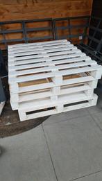 4 pallets, wit geschilderd, Doe-het-zelf en Verbouw, Hout en Planken, Zo goed als nieuw, Minder dan 200 cm, Ophalen, Pallet