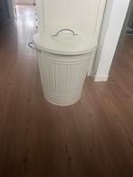 Grote crèmekleurige metalen opbergton, Ophalen, Zo goed als nieuw, Overige typen