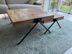 Twee teak houten salontafels, Huis en Inrichting, Tafels | Salontafels, Ophalen, 50 tot 100 cm, Zo goed als nieuw, Minder dan 50 cm
