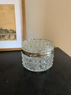 Vintage glazen kistje met metalen sluiting, geslepen glas, Ophalen of Verzenden