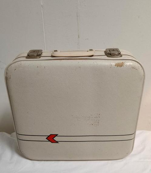 Vintage vliegtuig koffertje jaren 70 koffer offwhite, Sieraden, Tassen en Uiterlijk, Koffers, Gebruikt, Hard kunststof, Ophalen