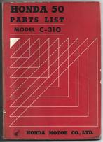 Honda C310 parts list (6127z) bromfiets, Fietsen en Brommers, Handleidingen en Instructieboekjes, Ophalen of Verzenden, Gebruikt