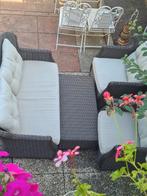 Loungeset 2pers bank en 2stoelen & tafel & kussens ziefoto's, Tuin en Terras, Ophalen, Zo goed als nieuw
