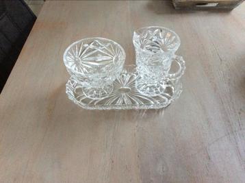 Kristallen Suikerpot en Melkkan Set beschikbaar voor biedingen