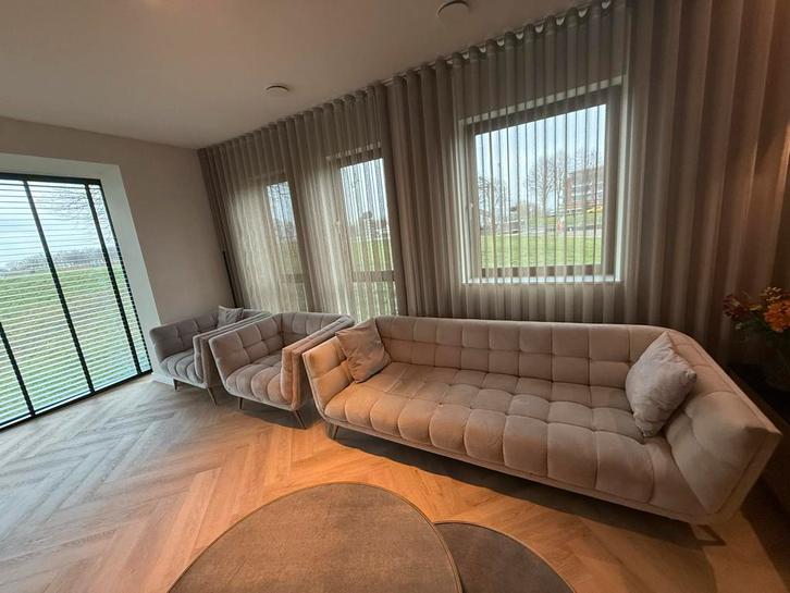 Luxe Richmond Huxley Fauteuil & Bank Set, Huis en Inrichting, Banken | Bankstellen, Zo goed als nieuw, Rechte bank, Vierpersoons of meer