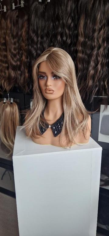 HaarTopper: #6 - Gemêleerd licht bruin - Stijl - 50/55cm beschikbaar voor biedingen