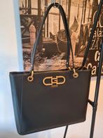 Guess Zwarte Leren Tas - Zo Goed Als Nieuw!, Ophalen of Verzenden, Zo goed als nieuw, Zwart, Handtas