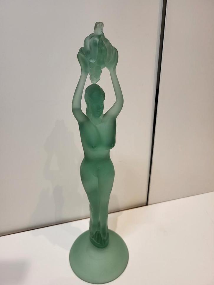 Franse Art Deco Persglazen Dame, ca. 1930, Antiek en Kunst, Kunst | Beelden en Houtsnijwerken, Ophalen of Verzenden