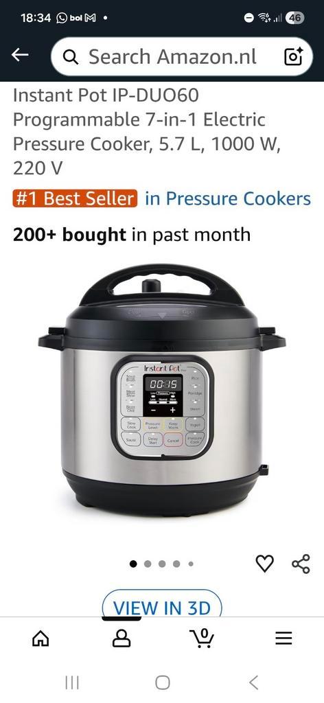 Instantpot Duo 5.7 liter, nieuwstaat, Witgoed en Apparatuur, Slowcookers, Zo goed als nieuw, Ophalen