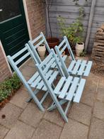 4 Houten Bistro/Tuinstoeltjes, Tuin en Terras, Ophalen, Gebruikt, Hout, Inklapbaar