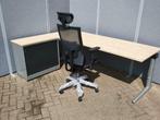 Ahrend hoekbureau, links of rechts, met roldeurkast, Kofferen 60, In hoogte verstelbaar, Ophalen of Verzenden, Zo goed als nieuw